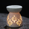 Ceramic Essential Oil Burner Hollowed Flower Heart Pattern Candle Holder Porcelain Aromatherapy Lamp Home Decor