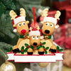 Personalized Cartoon PVC Christmas Reindeer Family Hanging Ornament With DIY Name Banner Reindeer Pendant For Christmas Tree Decoration