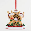 Personalized Cartoon PVC Christmas Reindeer Family Hanging Ornament With DIY Name Banner Reindeer Pendant For Christmas Tree Decoration