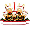 Personalized Cartoon PVC Christmas Reindeer Family Hanging Ornament With DIY Name Banner Reindeer Pendant For Christmas Tree Decoration