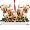 Personalized Cartoon PVC Christmas Reindeer Family Hanging Ornament With DIY Name Banner Reindeer Pendant For Christmas Tree Decoration