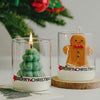 Christmas Scented Candle In Glass Cup Creative Soy Wax Candle Festive Gingerbread Man Santa Snowman Apple Tree Decoration Gift