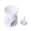 Ceramic Essential Oil Burner Hollowed Flower Heart Pattern Candle Holder Porcelain Aromatherapy Lamp Home Decor