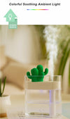 160ML Ultrasonic Air Humidifier Clear Cactus Color Light USB Essential Oil Diffuser Car Purifier Aroma Mist Maker