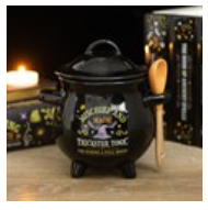 Mischief and Magic Cauldron Soup Bowl with Spoon