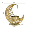 Crescent Moon Star Metal Candle Holder Hollow Out Incense Burner Ramadan Eid Decor Middle Eastern Desktop Ornament Gold