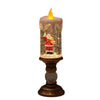 Christmas LED Candle Light Water Filled Snowing Glitter Santa Snowman Retro Ornament Flickering Flame Holiday Decor