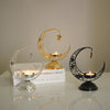Crescent Moon Star Metal Candle Holder Hollow Out Incense Burner Ramadan Eid Decor Middle Eastern Desktop Ornament Gold