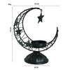 Crescent Moon Star Metal Candle Holder Hollow Out Incense Burner Ramadan Eid Decor Middle Eastern Desktop Ornament Gold