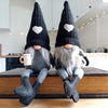 Scandinavian Coffee Gnome Christmas Ornaments Knitted Heart Pointy Hat Dangling Legs Felt Faceless Doll Nordic Home Decor Gift