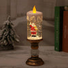 Christmas LED Candle Light Water Filled Snowing Glitter Santa Snowman Retro Ornament Flickering Flame Holiday Decor