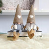 Scandinavian Coffee Gnome Christmas Ornaments Knitted Heart Pointy Hat Dangling Legs Felt Faceless Doll Nordic Home Decor Gift