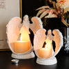 Praying Angel Candle Holder Resin Wing Statue Decorative Nordic Sculpture Tabletop Ornament Home Wedding Atmosphere
