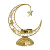 Crescent Moon Star Metal Candle Holder Hollow Out Incense Burner Ramadan Eid Decor Middle Eastern Desktop Ornament Gold