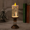 Christmas LED Candle Light Water Filled Snowing Glitter Santa Snowman Retro Ornament Flickering Flame Holiday Decor