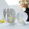 Praying Angel Candle Holder Resin Wing Statue Decorative Nordic Sculpture Tabletop Ornament Home Wedding Atmosphere
