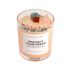 Crystal Manifestation Scented Candle Soy Wax With Natural Stones Dried Flowers Wood Wick Glass Jar Aromatherapy