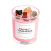 Crystal Manifestation Scented Candle Soy Wax With Natural Stones Dried Flowers Wood Wick Glass Jar Aromatherapy