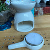 Ceramic Essential Oil Burner Hollowed Flower Heart Pattern Candle Holder Porcelain Aromatherapy Lamp Home Decor
