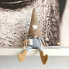 Scandinavian Coffee Gnome Christmas Ornaments Knitted Heart Pointy Hat Dangling Legs Felt Faceless Doll Nordic Home Decor Gift