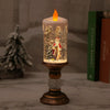 Christmas LED Candle Light Water Filled Snowing Glitter Santa Snowman Retro Ornament Flickering Flame Holiday Decor