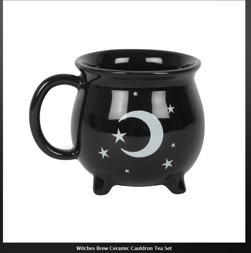Witches Brew Ceramic Cauldron Tea Set